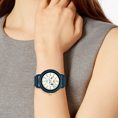 Pre-owned Tory Burch Navy Blue Silicone Strap Women's Touchscreen Smartwatch Tbt1002