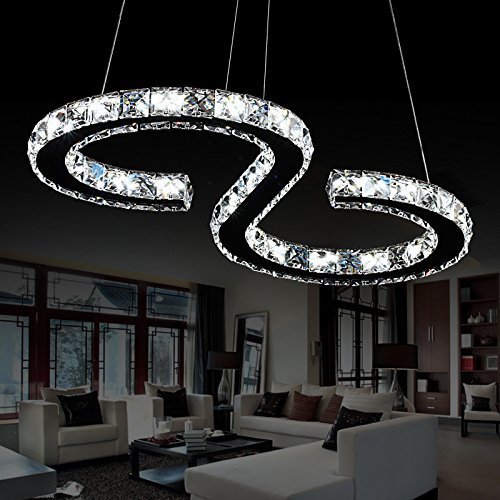 Details About 23w Luxury Modern Crystal Led Ceiling Pendant Light Home Chandeliers Cool White