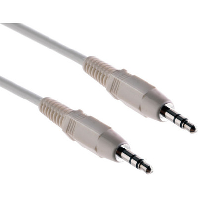 Pearstone Stereo Mini Male to Stereo Mini Male Cable (White) - 3'