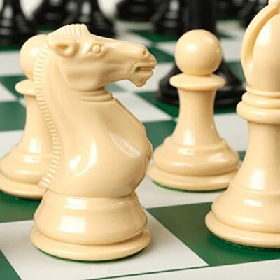 Best Chess Set Ever XL Quadruple Weighted Double Sided - Black/Green Board