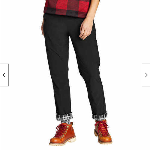 Eddie Bauer Women Polar Lined Pull on Travel Pants (BLACK, 8) NWT