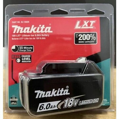 Makita 18V Lithium-Ion 6.0 Ah Battery - Pack of 2 (BL1860B-2)