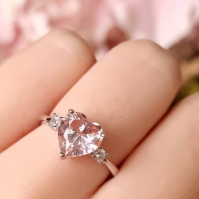 Heart shaped morganite stone sale