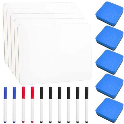 5 Pack Dry Erase LapBoards 9"x12" Dry Erase Boards Double-Si