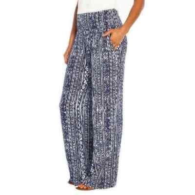 Three Dots Women's Comfy Pull On Pants, Blue Small
