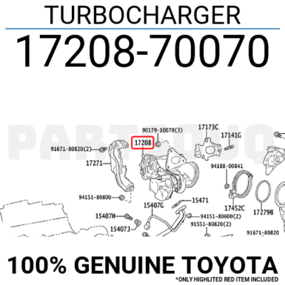 1720870070 Genuine Toyota TURBOCHARGER 17208-70070 | eBay