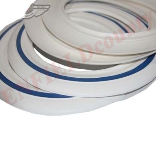White Wall Blue Stripe Tyre Inserts 4 Units 8" Vespa Rim  