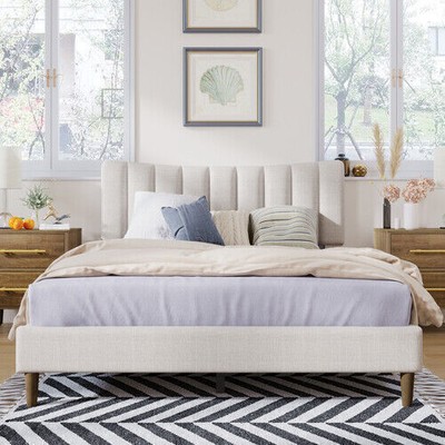 Full/queen W/vertical Channel Tufted Headboard Us