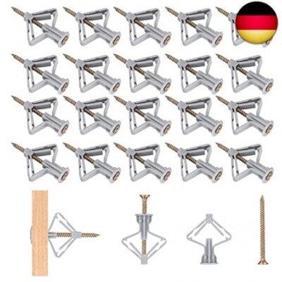 Pack of 120 Plasterboard Dowels and Screws (60 Dowels + 60 Screws), Drywall