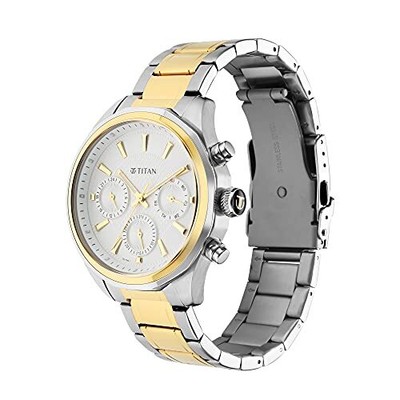 Pre-owned Titan Analog White Dial Men's Watch-np1829bm01/np1829bm01