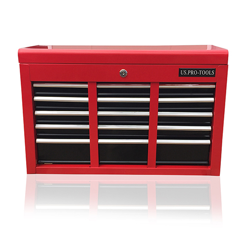 382 US PRO TOOLS RED BLACK AFFORDABLE TOOL STORAGE CHEST BOX TOOL BOX