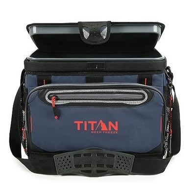 Titan Deep Freeze 16 Can Zipperless Cooler, Blue  NEW