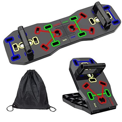 Push Up Board, Foldable 10 in 1 Push Up Bar with Resistance Bands, Portable