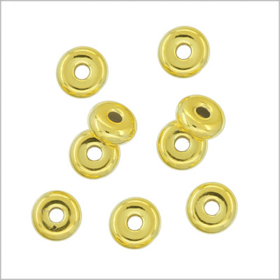 20 Gold Plated Sterling Silver Heishi Rondelle Spacer Beads 3mm #97183