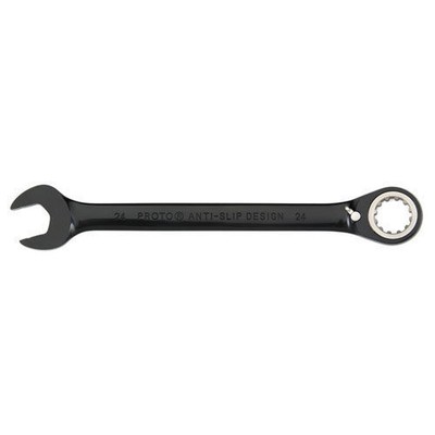 Proto Combination Locking Flex-Head Ratcheting Wrench 7/16'' Spline Black Chrome