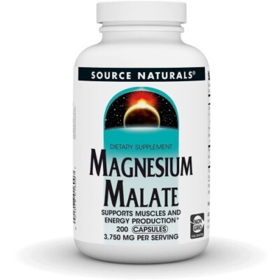 Source Naturals Magnesium Malate 200 Capsules  EXP. 9/2028