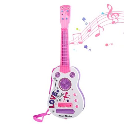 M SANMERSEN Kids Electric Guitar 4 Strings Kids Guitar Musical Guitar Toy wit...
