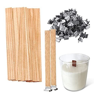 Wooden Wicks for Candle Making - 100pcs Candle Wicks for Soy