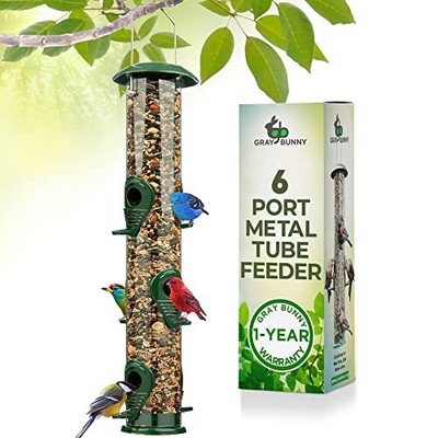 S For Outdoors Hanging 6-port Metal Bird Feeder T...