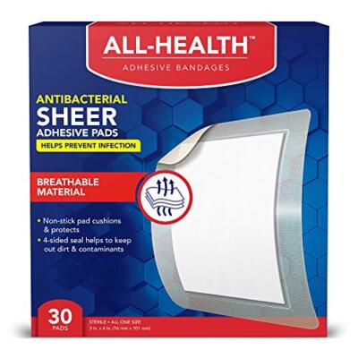 30 Large Bandaids Adhesive Bandages Wound Care Big Square Pads Supplies Products