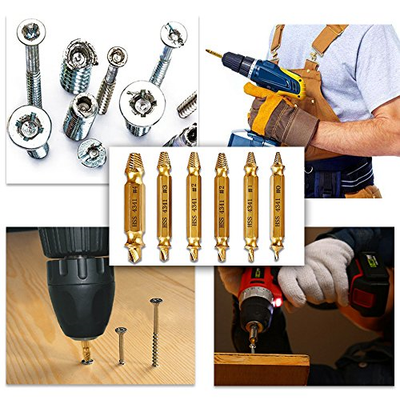 Screw Remover and Extractor Set by Qliver,Set of 6 Stripped Screw Out