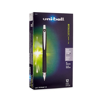 uni-ball Jetstream RT Ballpoint Pens, Bold Point 1.0mm, Black, 12 Count