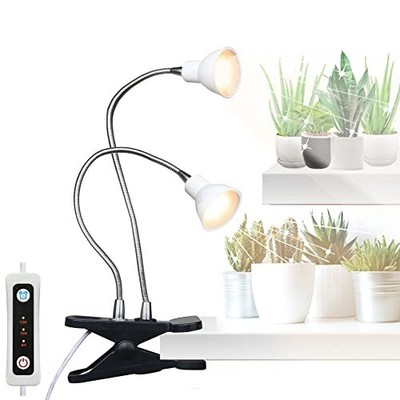 Dual Head Desk Clip Lamp For Indoor Plants With Full Sp...