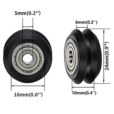 3D Printer POM Pulley V Groove Linear Bearing Rollers For Ender 3 CR-10 x5pcs