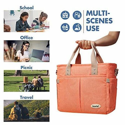 Insulated Lunch Bag Scorlia Large Lunch Tote Bag With Removable Shoulder Stra...