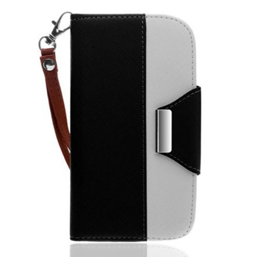 Funda billetera negra GL para teléfono celular