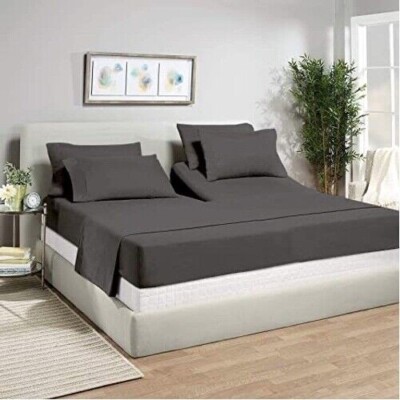 Split Flex Top King Bottom Fitted Sheet Only for Sleep Number 1900 (Gray, 1 PK)