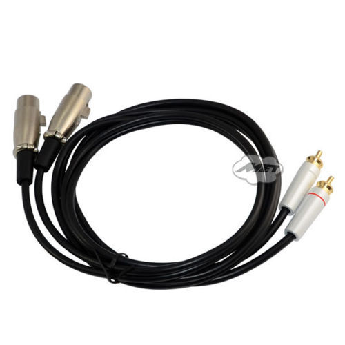 1.5m 2 XLR Female Jack to 2 RCA Male Plug Stereo 3pin Audio Adapter Cable UK