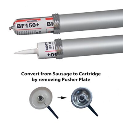 Pro Sausage Caulk Gun, Convertible - 20 oz Foil Pack and 10 oz Cartridge, 3 Tips