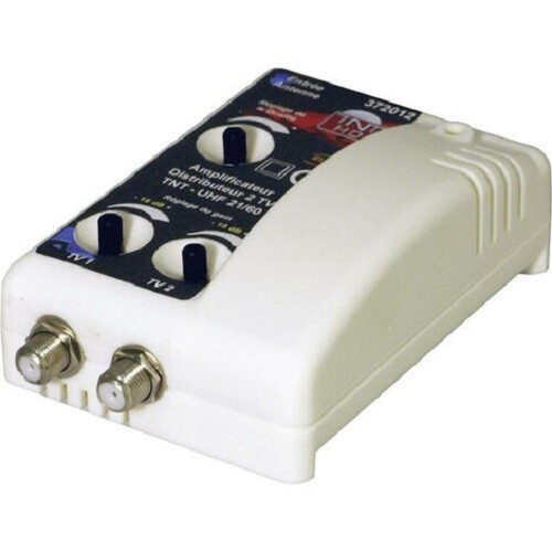 Amplificateur/ Distributeur Tv 1 Entree/ 2 Sorties - Gain 29 Db Ref 372012 Elap