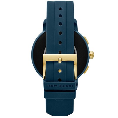 Pre-owned Tory Burch Navy Blue Silicone Strap Women's Touchscreen Smartwatch Tbt1002