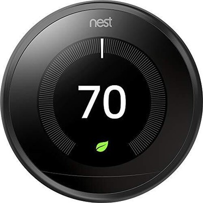 Google, T3016US, Nest Learning Thermostat, 3rd Gen, Smart Thermostat, Black,