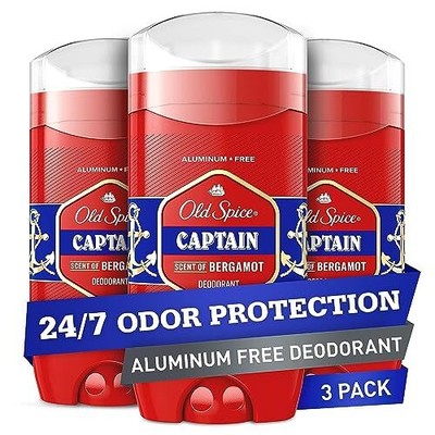 	Old Spice Red Collection Deodorant for Men Captain Scent 3 ct 3oz each	