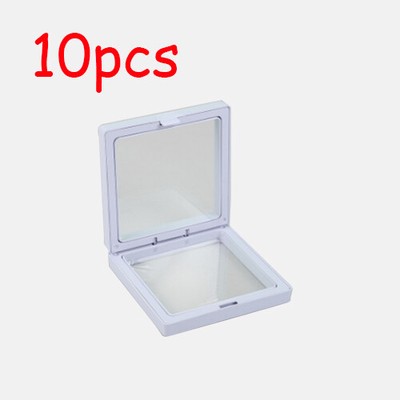 New 10Pcs White 3D Floating Coin Display Frame Holder Case Box For Jewelry Coins