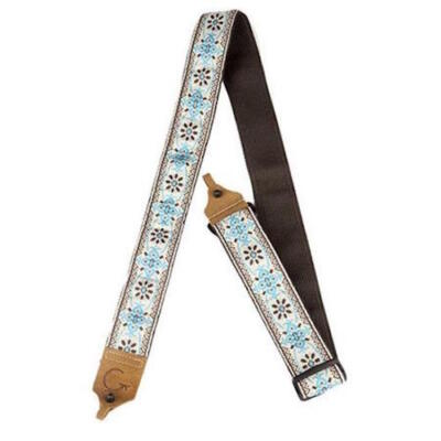 Genuine Gretsch ''G'' Brand Logo BANGO Strap - Blue/Brown, 922-0070-101