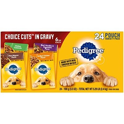 CHOICE CUTS IN GRAVY Adult Soft Wet Dog Food 24-Count Variety Pack, 3.5 oz Po...