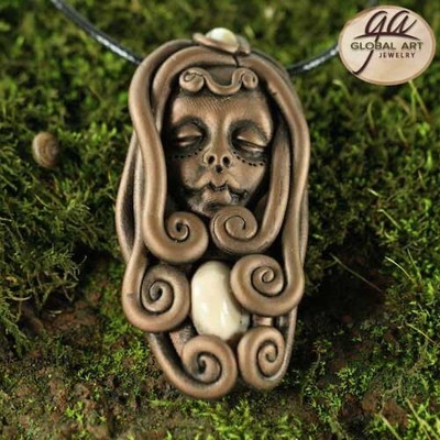 GA02401# Handcrafted Goddess Pendant with Succor Creek Jasper bead 1 Pcs