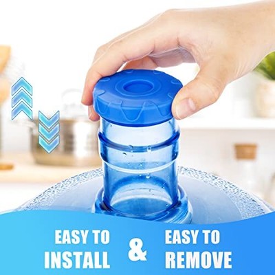 4 Pack Silicone Water Jug Cap Reusable Water Bottle Jug Lids for 3 & 5 Gallon