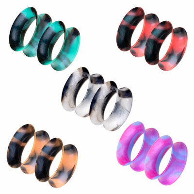Flesh Ohr Silikon Tunnel Piercing Plug flexibel Weich 1 Paar zweifarbig Schimmer