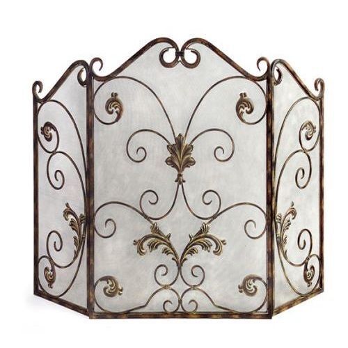 Telas e portas de ferro forjado para lareira