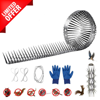 40Inch Raccoon Squirrel Spikes Deterrent for Bird Feeder Pole Tree Baffle Steel