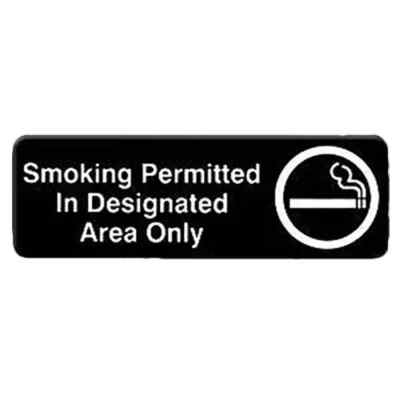 Thunder Group PLIS9327BK 9'' x 3'' Black Self Adhesive Information Symbol Sign