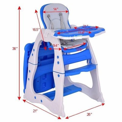 3 in 1 Baby High Chair Convertible Play
