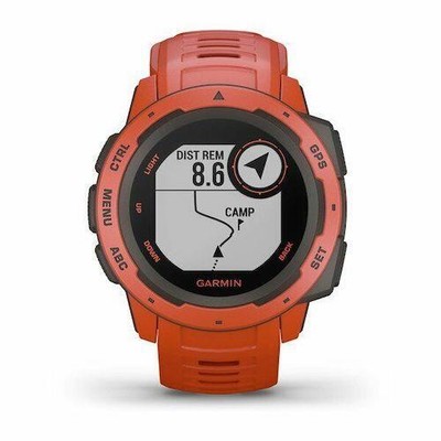Garmin Instinct HRM Waterproof GPS Multisport Smart Watch - Flame Red