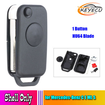 1 Btn Remote Key Shell Case Fob HU64 Blade for 1992-2003 Mercedes-Benz C E ML S