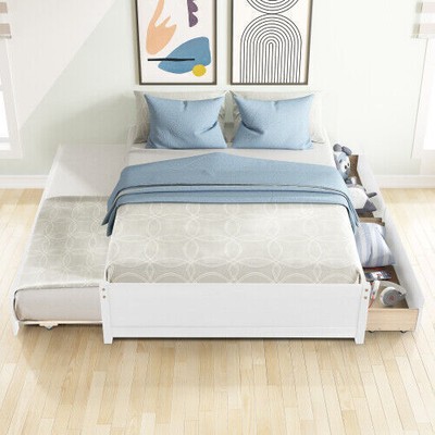 With Twin Tundle And Two Drawers White